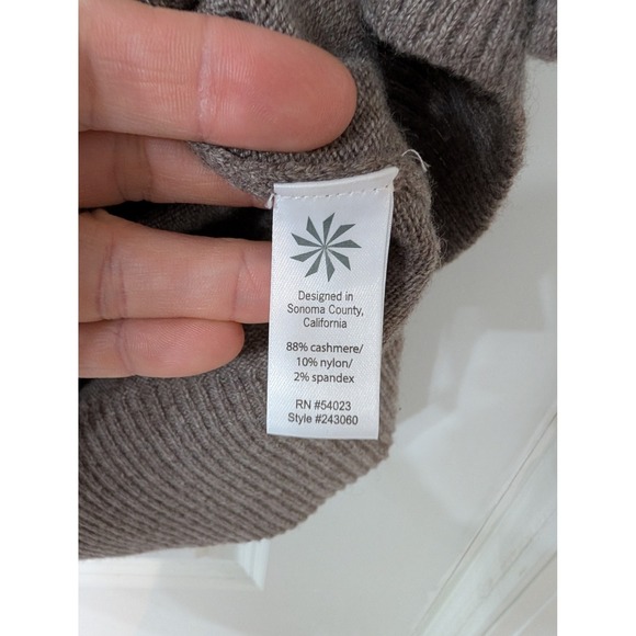 Athleta Cashmere Adi Maura Scoop Neck Sweater Dress tan Brown Medium athleisure - Picture 6 of 8